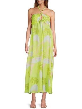 Antonio Melani Women’s neon green halter Floral dress Size 10